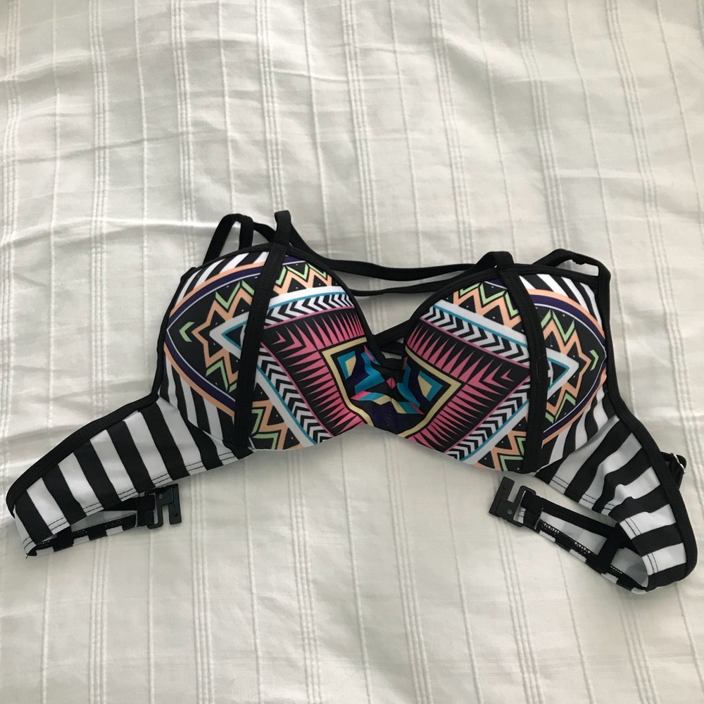 Geometric neon two piece bikini